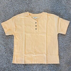 Madewell Parkview Henley Tee Fresh Apricot Size Medium